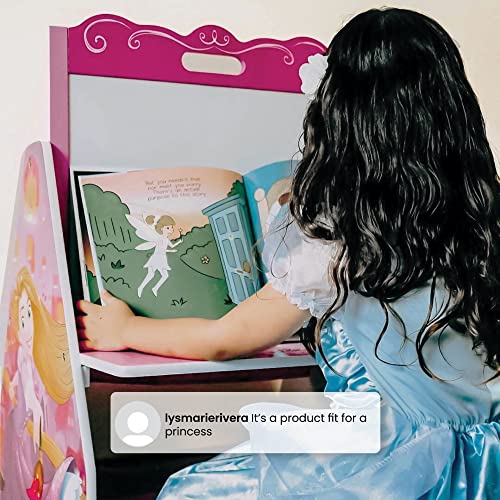 Image of Delta Children Activity Center with Easel Desk, Stool and Toy Organizer, Disney Princess