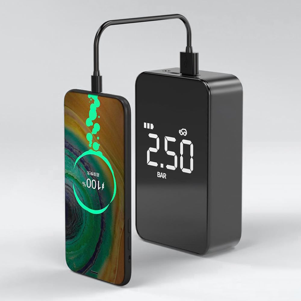 Pompe de gonflage de pneus 6000mAh, avec tuyaux gonflables de 40cm, avec écran LCD, pour Voiture, Moto, vélo