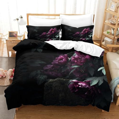 Housse de couette douce effet 3D hypoallergique avec zip king - 3