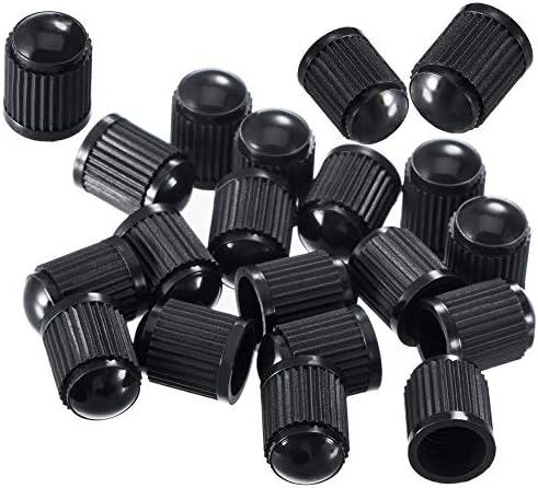 AEHO CRAFTS 20 Pack Tyre Valve Dust Covers - Plastic Tire Caps for Bike, Car, Trucks, Motorbike, and Bicycle - Color Black