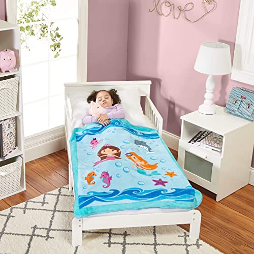 Everyday Kids Toddler Throw Blanket - 30" By 40" - Mermaids Undersea Adventure - Super Soft, Plush, Warm And Comfortable #TOP2