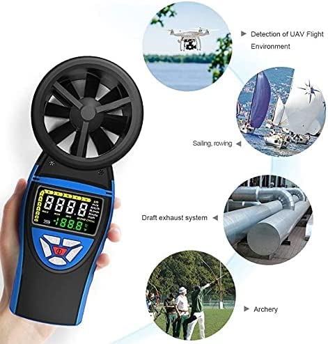 Digital Anemometer Wind Meter Gauge for Shooting Boats for Wind Speed Temperature Chill Tester，Multifunctional Measurement, Easy to Read