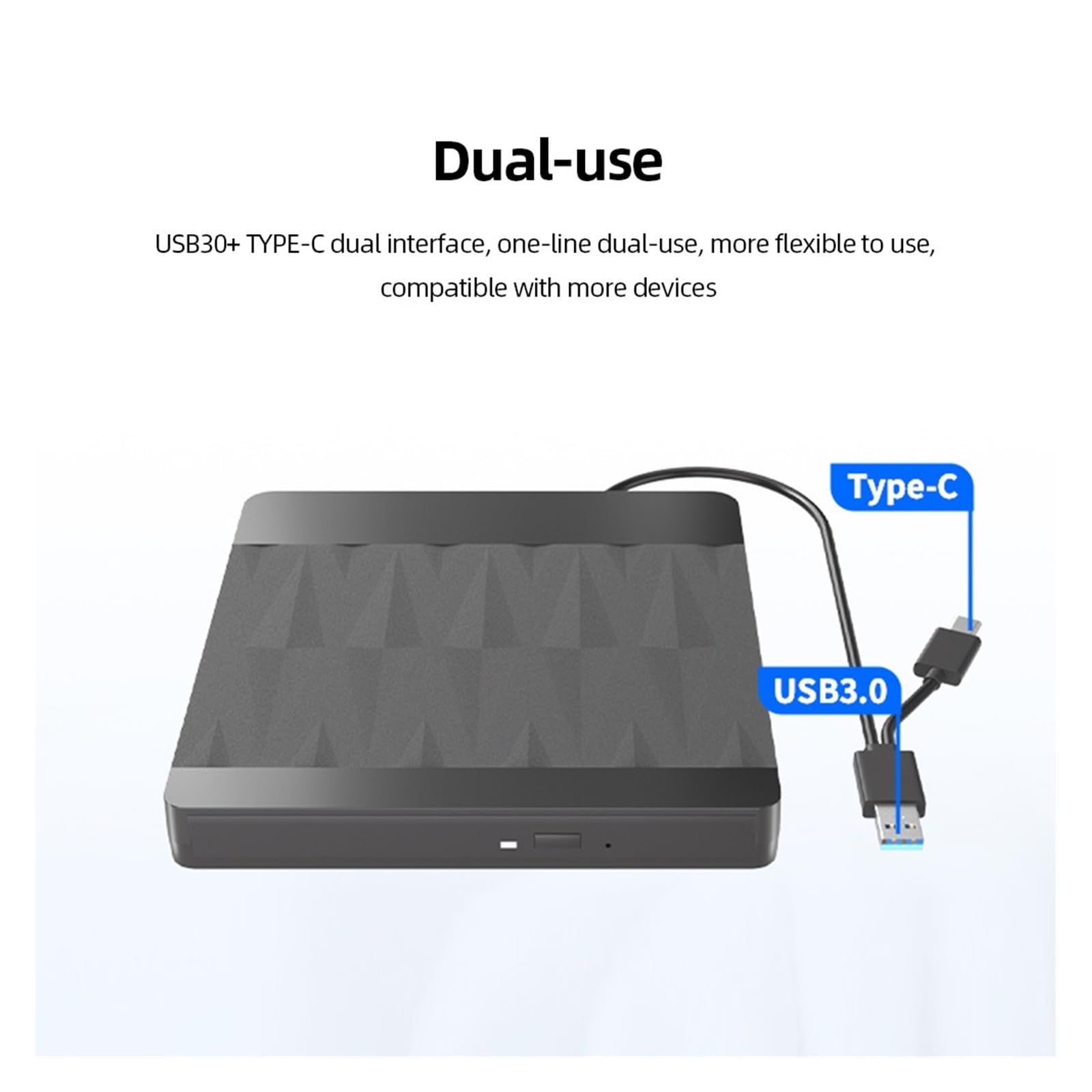 Typ C USB 3.0 Slim Zewnętrzna Nagrywarka DVD RW Napęd CD Nagrywarka Czytnik Odtwarzacz CD-ROM Odtwarzacz Do Laptopa PC Nagrywarka Dvd Kompaktowy łatwy W UżYciu(A)