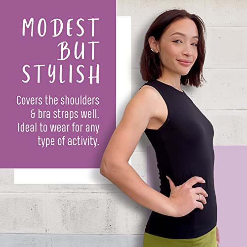 Kosher Casual 1271-AS-BK Modest High Neck Tank Top For Women Full-Shoulder Sleeveless Shell Small Black thumb #1