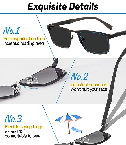 OCCI CHIARI Men’s Reading Sunglasses Retro Style Durable Sun readers 1.0 1.25 1.5 1.75 2.0 2.5 2.75 3.0 3.5 4.0(Brown,175)4
