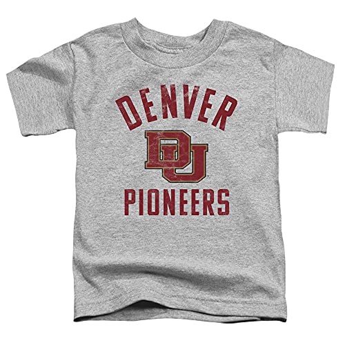 University of Denver Official Pioneers Logo Unisex Toddler T Shirt,Athletic Heather, 2