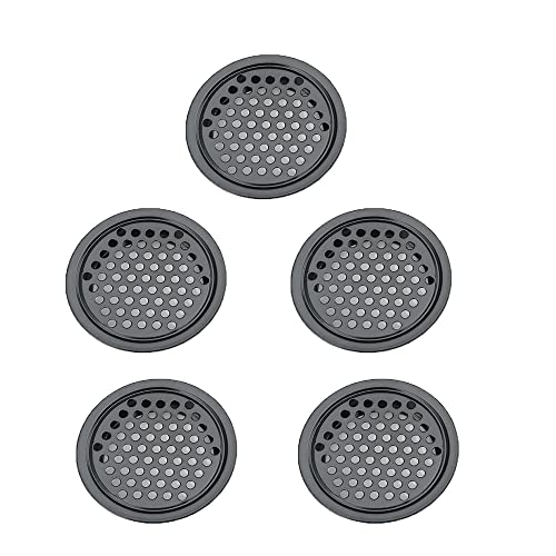 UtySty 5 Pack Soffit Vents Cover Stainless Steel Round 2 inch Air Vent Mesh Reptile Screen Grille Louver for Outdoor Soffits Vents Cabinet Closet Kitchen Bathroom Shed Air Circulation Ventilation