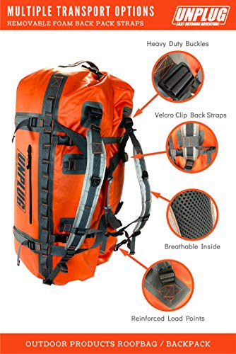 UNPLUG 155L Waterproof Duffel Bag -1680D Heavy Duty XL Waterproof Dry Bag for Camping Gear. Ideal Dry Bags for Boats , Waterproof Bag for Kayaks or All Weather Outdoor Products Utility Duffle Bag