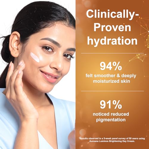 Image of Aureana Luminos Brightening, With Niacinamide, Alpha Arbutin & Allantoin | Reduces Pigmentation & Inflammation Enhances Glow & Deeply Hydrates | 100% Veg, Sulphate-Free, Paraben-Free | Hypoallergenic & Dermatologically Tested (Moisturizer)