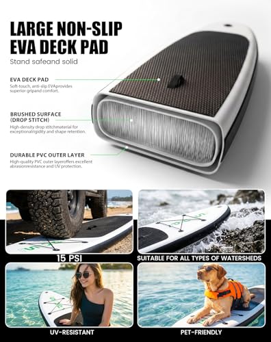 Image of FunWater Inflatable Ultra-Light Stand Up Paddle Board for All Skill Levels with Premium SUP Paddleboard Accessories,Non-Slip Comfort Deck for Youth & Adults