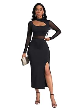 【新品未使用】ANDRESED - bell sleeve slit dress Amazon.com: VFSHOW Womens Shiny Blue Off Shoulder Ruffle
