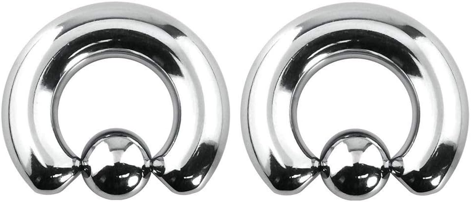 2PCS 316L Surgical Steel PA Rings 00G-20G Captive Bead Rings Tension Ball Bead Captive Ring Piercing Hoops CBR Monster Ring Piercing Jewelry 6mm-19mm