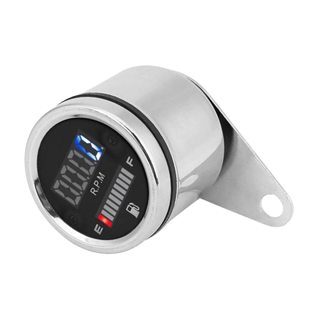 12V Motorcycle Led Digital Tachometer with Fuel Oil Level Gauge MeterCollectibles-image-12