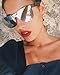 Amomoma Men’s Women’s Square Rimless Sunglasses One Piece Mirrored Lens AM2014 With Silver Mirrored Lens