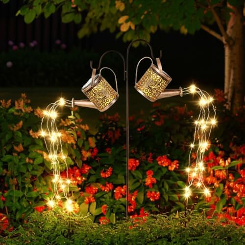 Luzes de regador solar, decoração de jardim ao ar livre, luz de p...