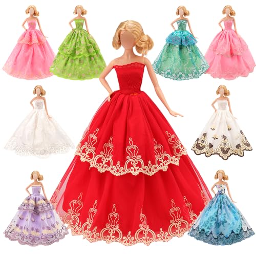 sachin and babi light blue dress White High Fashion Wedding Dress for Barbie Doll Clothes Big Evening Dresses  Party Gown Vestidoes Outfits 1/6 Doll Accessories main image 0