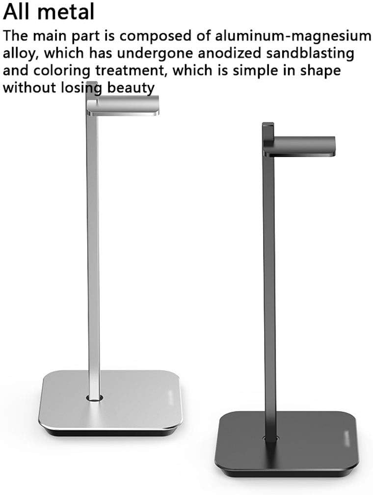 Headphone Stand Aluminum Alloy Headphone Holder Headphone Holder Creative Display Stand Headset Hanger Cost-Effective Headphone Holder Good-Looking Headphone Holder Gift Headset Stand (Silver) image 3