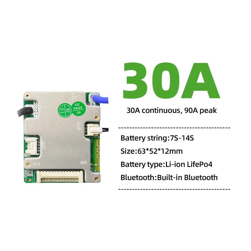 JBDBMS Support 7S-14S 50A 24V 36V 48V Lithium Battery Intelligent Protection Board with Bluetooth Support for UART (7-14S30A)2