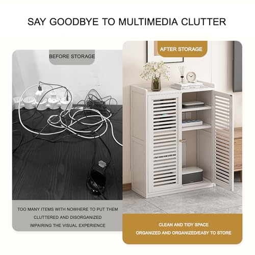 Organizador de módem caja de almacenamiento oculta para router WiFi bambú 5