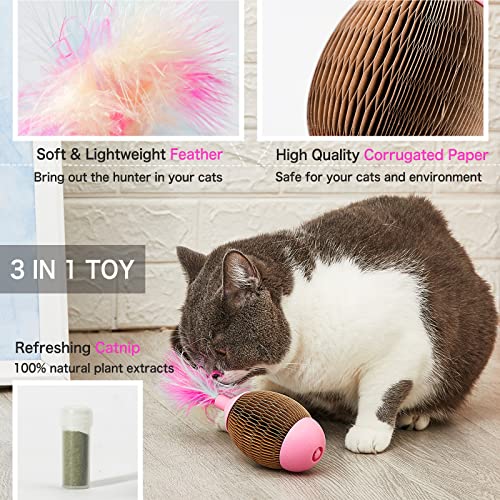 Areiia Cat Ball Feather Toy With Catnip Refillable Scratcher Football Toy For Cats Kitty's Faithful Playmate Reduce Obesity And Loneliness Csb02Br #TOP2