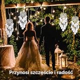 Łapacz snów z piórami, ręcznie robiona ozdoba łapacza snów do dekoracji ślubnej sypialni (biały)