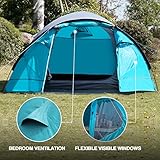 Portal Zelt 3-4 Perosonen Camping wasserdicht 4000mm Kuppelzelt mit Vorzelt Familienzelt Festivalzelt für Camping Reise Garten