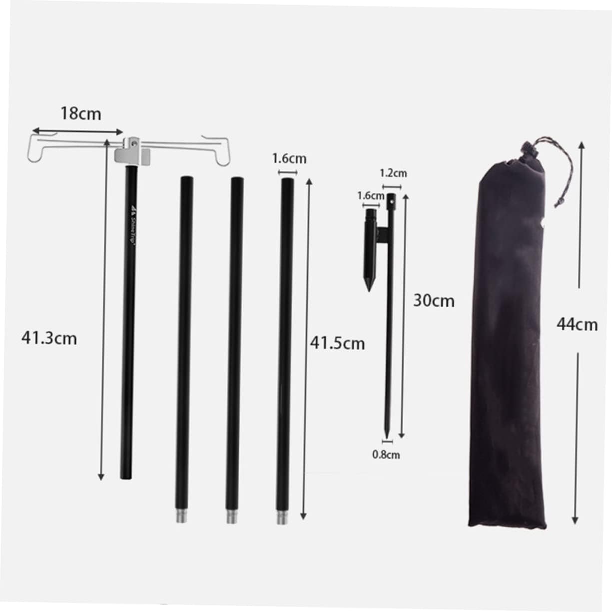 Mipcase 1set Outdoor Camping Lamp Rack Double Hook Bracket for Lanterns Strong Stability Easy Installation Suitable for Various Terrains for Camping and Outdoor Lighting