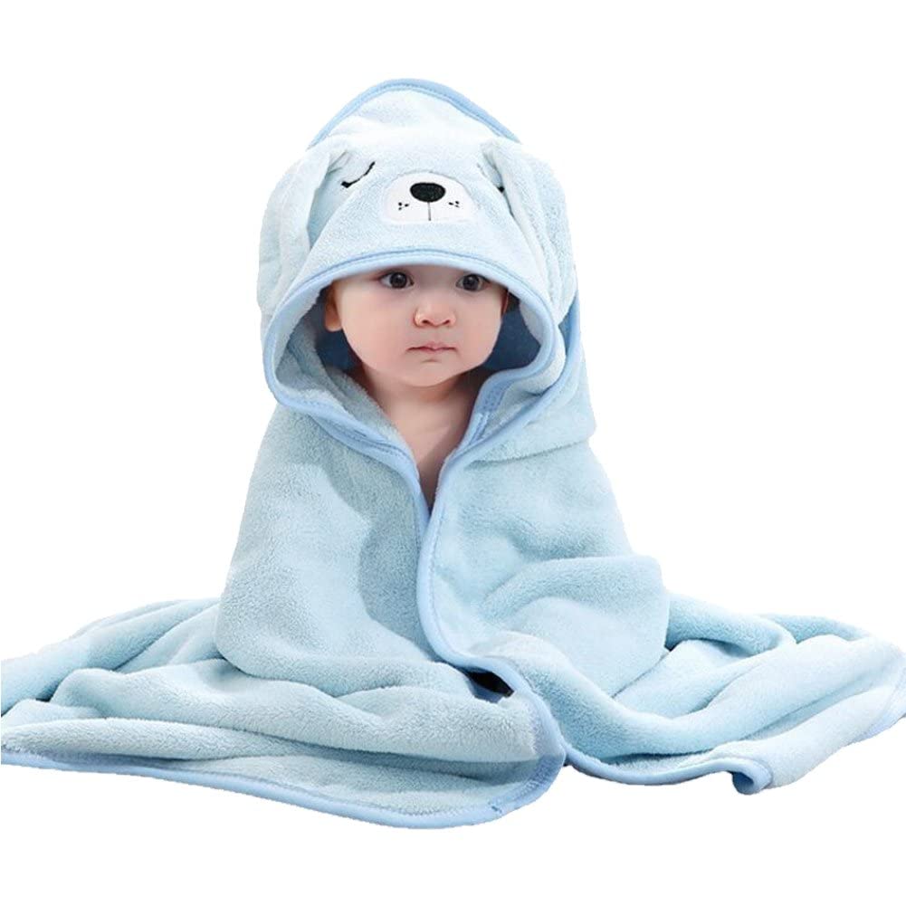 Stakee Unisex Infant Blue Baby Bath Towel Newborn Shower Blanket Baby Hooded Towel Super Soft Baby Towel For Newborn Shower Gift Supplies
