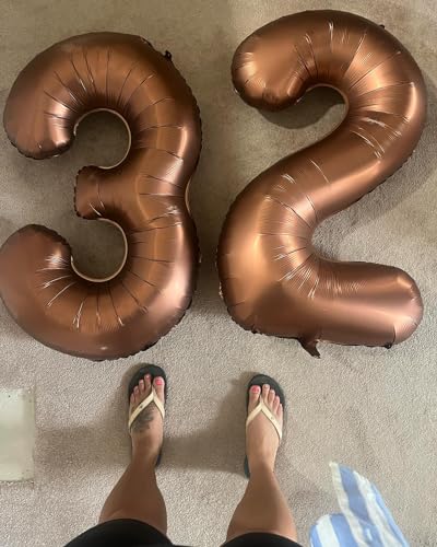 Image of Dark Brown Number 19 Balloon 40 inch, Coffee Brown 19 Number Balloons, 19th Birthday Decorations, Chocolate 19 Year Old Party Supplies