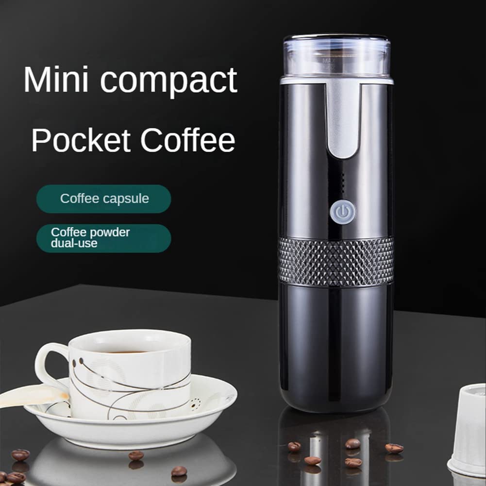Cafetera ElectróNica MáQuina de Espresso Recargable Cafetera PortáTil para AutomóVil Hacer Café Molido y Espresso Viajes Camping