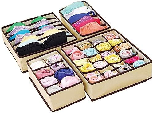 Storage Box for Underwear And Socks, Drawers Classification System for BHS And Ties, Closet Organizers Closet Organizer Set of 4