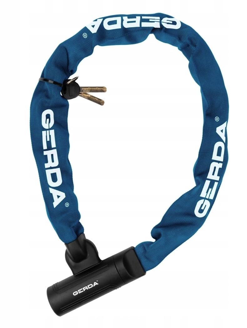 Gerda CONTRA SOLID Zapięcie Rowerowe Łańcuchowe, Niebieskie, 90x10x4 cm, do Roweru Elektrycznego i Hulajnogi