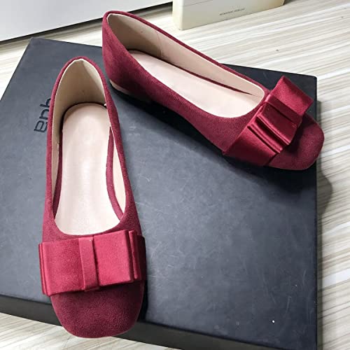 Hee grand Bowknot Flats for Women Square Toe Ballet Shoes Casual Flats Comfortable Slip-On Loafers2