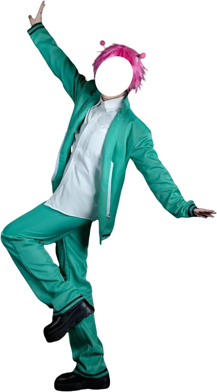 Unisex Halloween Men Anime Japanese School Uniform Green Suit Cosplay Costume Jacket Pants Outfits Full Set