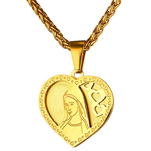 Colar Virgem Maria Banhado A Ouro 18K, 55,88 Cm