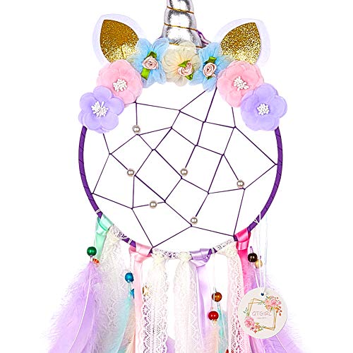 image for QtGirl Dream Catchers for Kids Unicorn Wall Decor for Girls Bedroom Fl