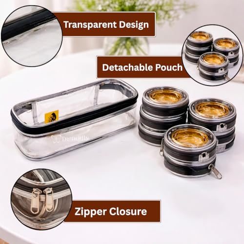 Image of Trendifly Set of 7 Transparent PVC Bangle Bracelet Chudi Case Organiser Box Pouch for Women | Multipurpose Travel Jewelry Earrings Rings Chain Storage Organizer