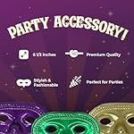 Podzly 50 Mardi Gras Masks - Metallic Masquerade Half Party Masks - Ideal for Mardi Gras Celebrations, Prom Parties, Ballroom Events & Masquerade Balls - Comes in 3 Colors - Image 4