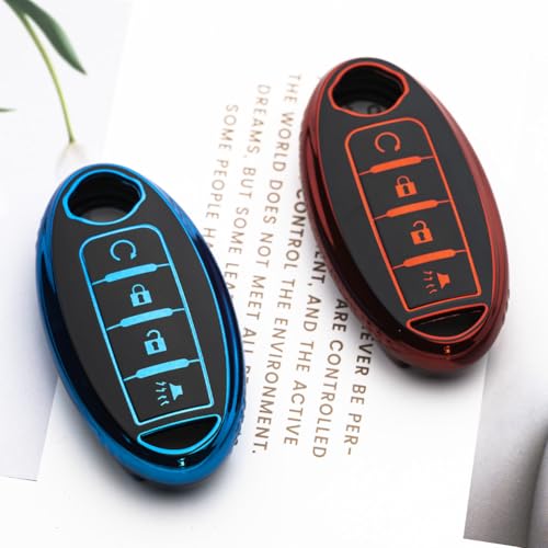 Image of Key Fob Cover Fit for Nissan Altima Rogue Sentra Pathfinder Frontier Maxima Titan Armada Versa Smart Key