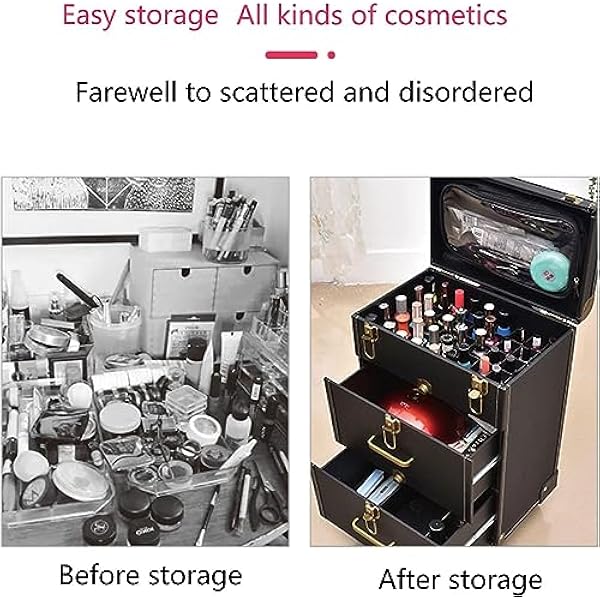 Trolley cosmetico con ruote Valigia cosmetica for treno di bellezza Parrucchiere Trolley cosmetica for bellezza