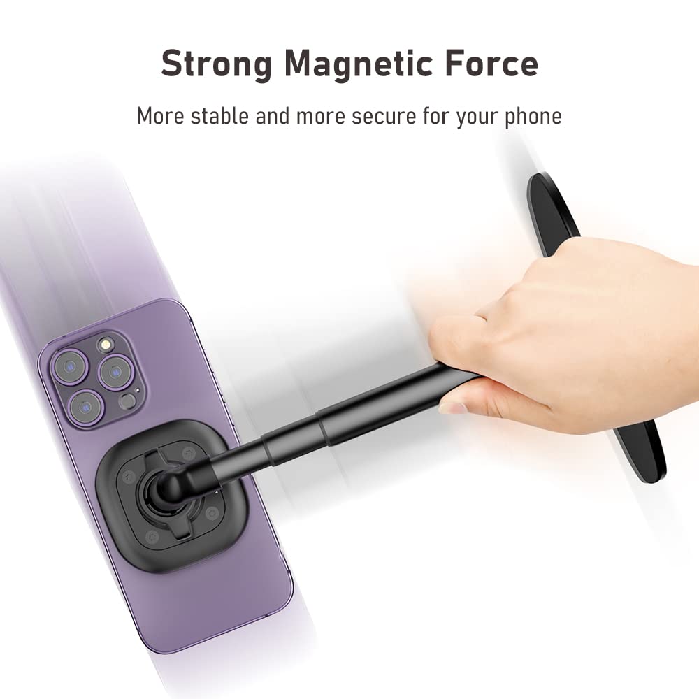 Irfora MG-04 Supporto per telefono da scrivania pieghevole con supporto magnetico girevole a 360°, ricambio regolabile in altezza per smartphone serie 14/13/12