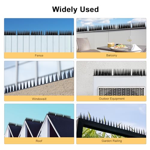 OFFO Bird Spikes, dispositivo Keep Birds Pigeon Woodpecker Away ao ar livre, cobre 4,5 m, preto