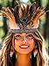 Aukmla Indian Feather Headband Peacock Feather Headpiece Carnival Costume Headdress for Women (Brown)