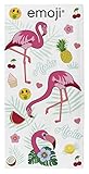 100% algodón. Emoji flamencos Toalla, algodón, Multicolor, 70 x 0,5 x 140 cm