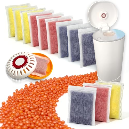 PurifyLogix 12 PCS Odor Remover Refills for Puck Baking Soda Cartridge, Diaper Pail Odor Eliminates for Munchkin Step and Pail Diaper Pails(4* Lavender + 4* Lemon+4* Grapefruit) (for 3.43