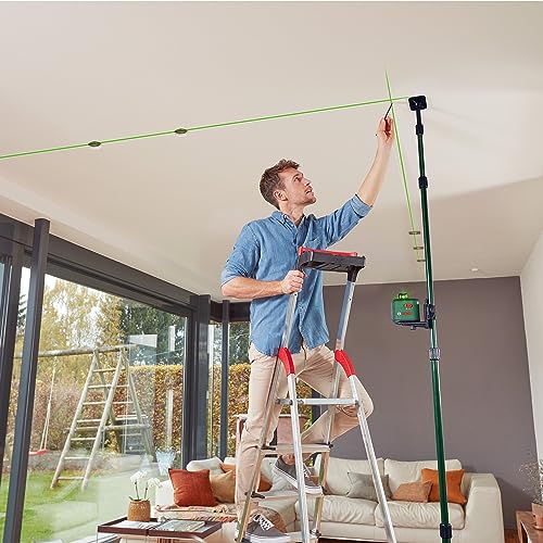 Bosch Tige télescopique TP 320 (hauteur réglable de 106 à 320 cm pour un positionnement rapide et flexible des lasers lignes, dans boîte carton)