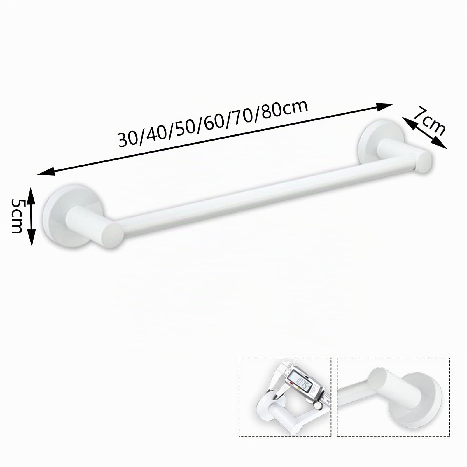 Toallero de baño, toallero de Mano Blanco, Acero Inoxidable, Acabado Pulido, toallero, toallero montado en la Pared, 6 tamaños de 30 cm a 80 cm (Size : 60cm)