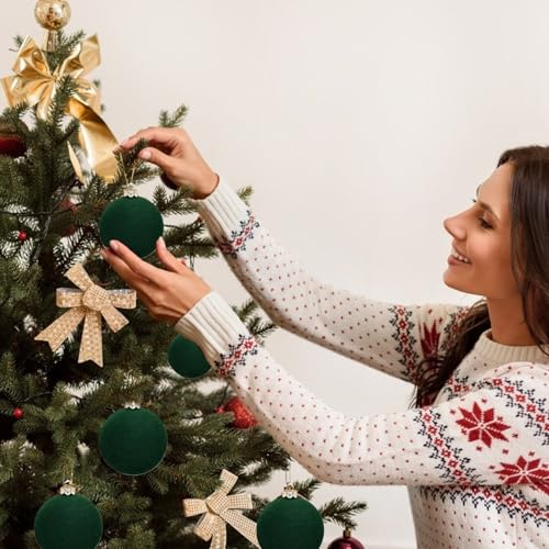 Boules de Noël velours vert 12pcs cadeau idéal pour secret santa - 6