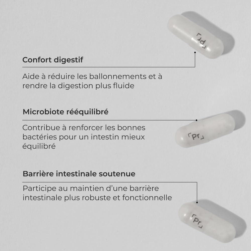 CUURE - Pack Probiotiques + Enzymes Digezyme® + L-Glutamine - 3 Produits | Souches à 10 milliards d'UFC gastro-résistantes DRcaps® et 150 mg d'actif - Vegan - Fabriqué en France - Cures 30 à 60 jours