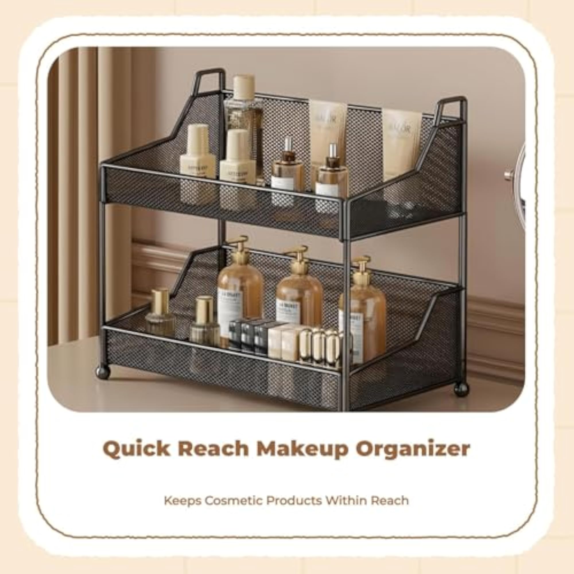Multi-Function 3 Tier Makeup Organizer, Clear Cosmetic Storage